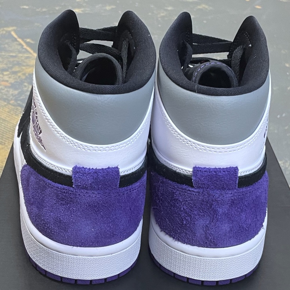 Nike Air Jordan 1 Mid SE Court Black Toe 852542-105 10 Purple - Picture 5 of 10